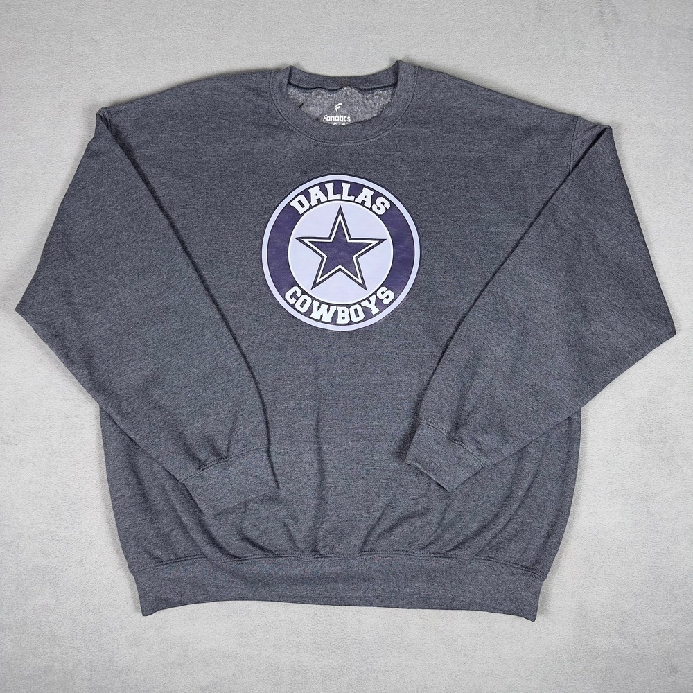 Fanatics Dallas Cowboys Sweatshirt Mens XL Gray Crewneck NFL Logo